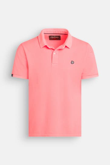 SUPERDRY Polo-Shirt 'Vintage Destroy' neonorange