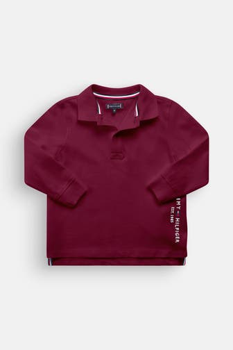 TOMMY HILFIGER Langarm-Polo weinrot