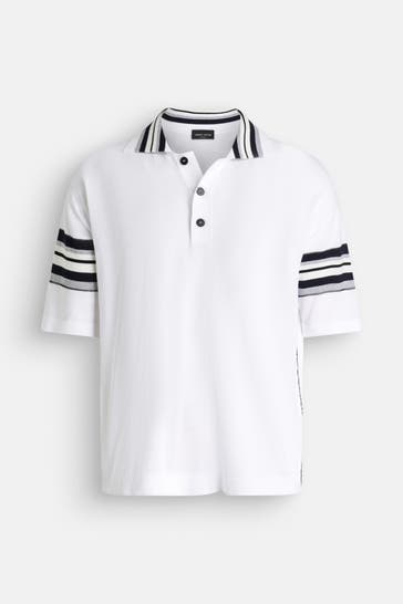 ROBERTO COLLINA Polo-Shirt weiß
