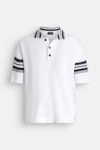 ROBERTO COLLINA Polo-Shirt weiß