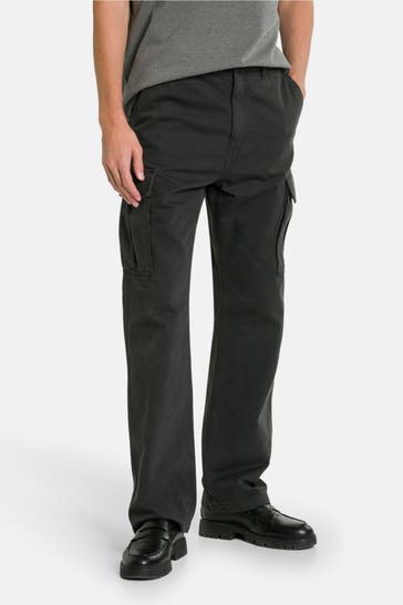 TOMMY HILFIGER 'Herringbone' Cargo Trousers, black