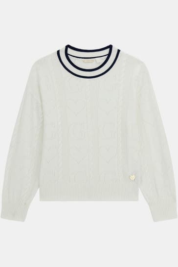 GUESS Strickpullover weiß