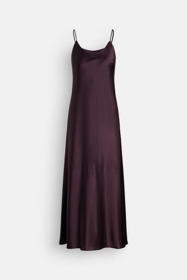 ROBERTO COLLINA Seidenmix-Kleid 'Seta Stretch' aubergine
