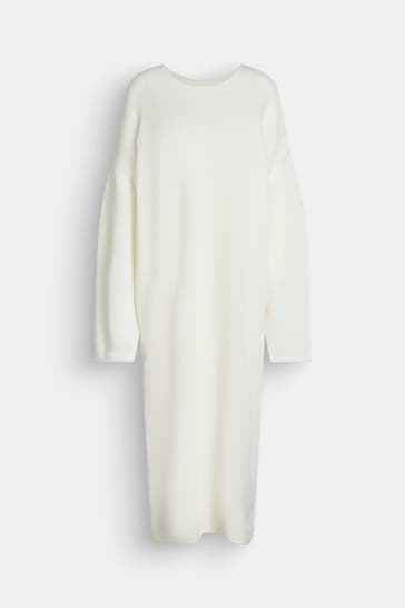 BLACK PALMS Wollmix-Kleid 'Jae' ecru