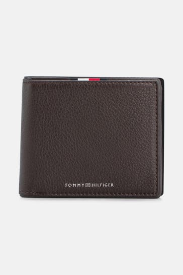 TOMMY HILFIGER Ledergeldbörse dunkelbraun
