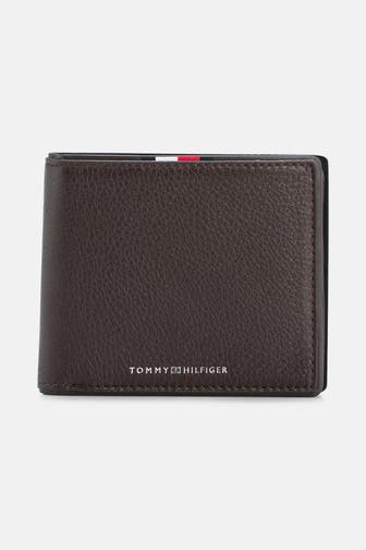 TOMMY HILFIGER Ledergeldbörse dunkelbraun