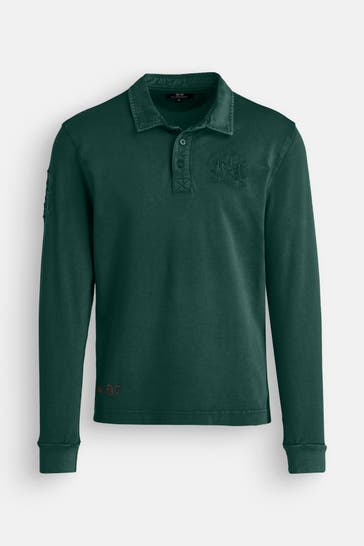 LA MARTINA Langarm-Polo dunkelgrün