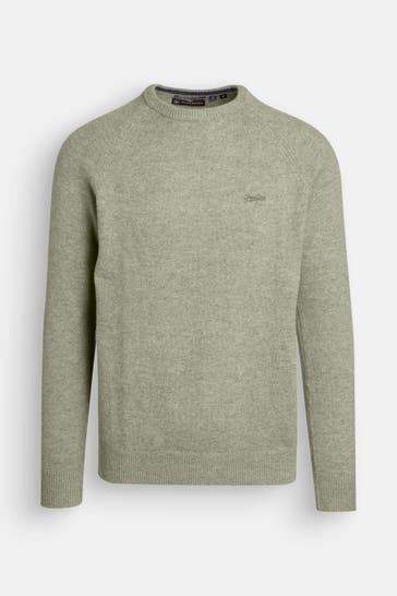 SUPERDRY Wollmix-Strickpullover pastellgrün