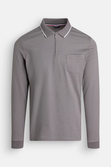 HECHTER Paris Langarm-Polo grau