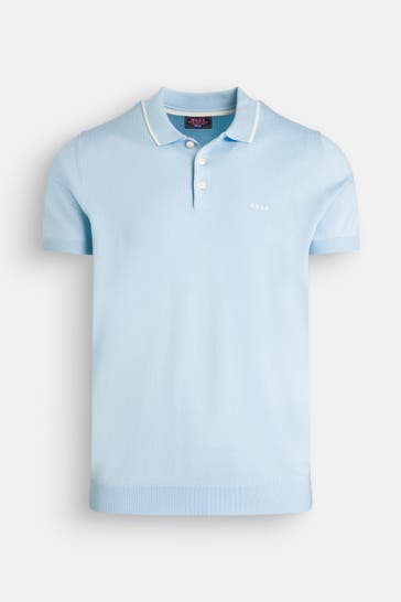 NEW ZEALAND AUCKLAND Strick-Poloshirt aqua