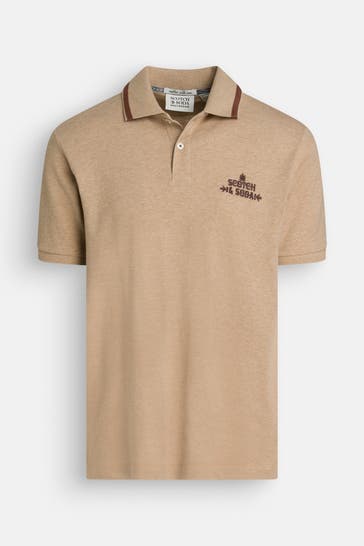 SCOTCH & SODA Polo-Shirt hellbraun