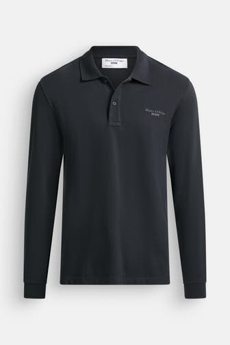 MARC O'POLO Langarm-Polo schwarz