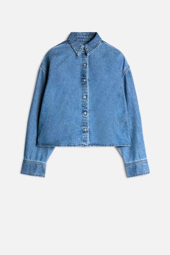 7 FOR ALL MANKIND Jeansbluse blau