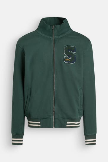 SUPERDRY Sweatjacke dunkelgrün