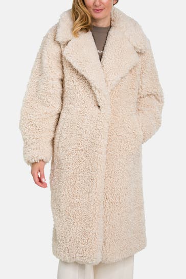 RIANI Teddyfellmantel creme