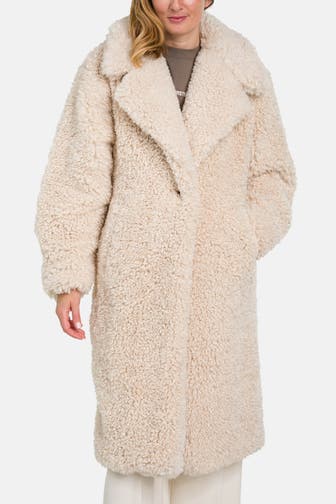 RIANI Teddyfellmantel creme