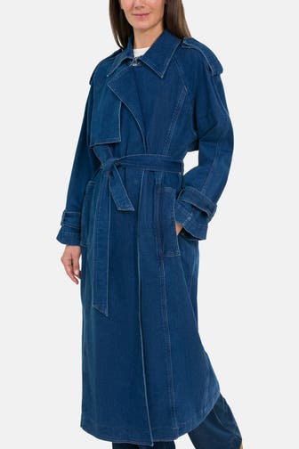 IVY OAK Denim-Trenchcoat 'Cordellia' blau