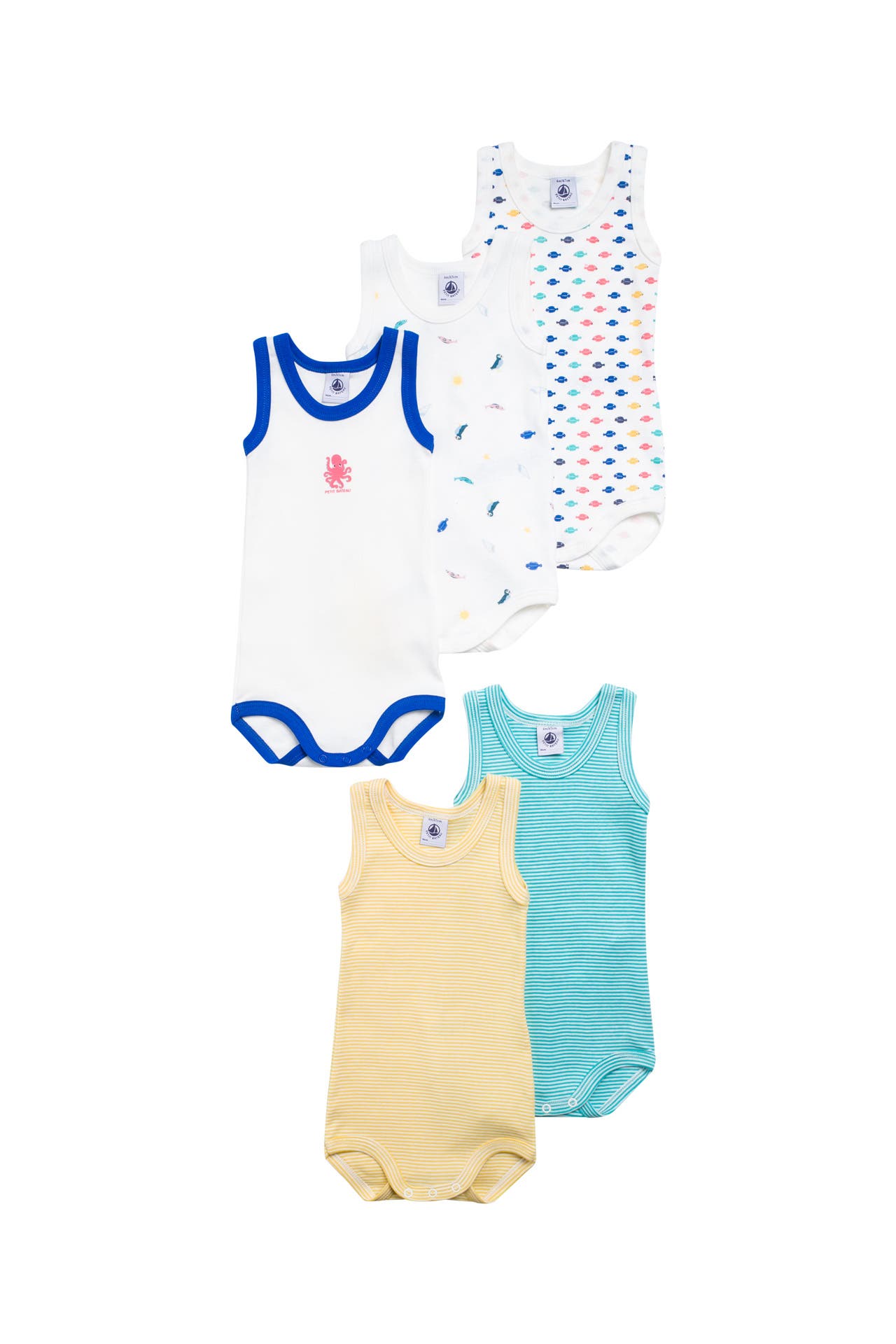 Petit Bateau Baby-Bodys 5er Pack - Trägerbodys Für Mädchen