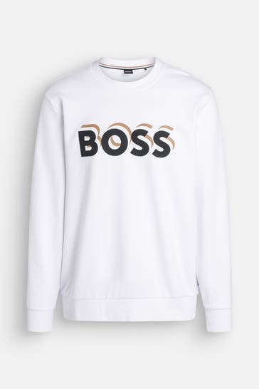 BOSS Sweatshirt 'Soleri' weiß