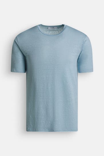 DANIELE FIESOLI Leinenmix-Shirt himmelblau