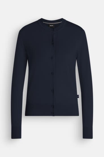BOSS - Woll-Strickjacke schwarz