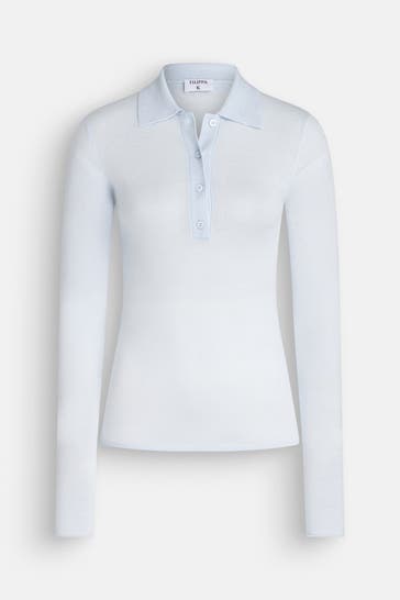 FILIPPA K Langarm-Polo hellblau