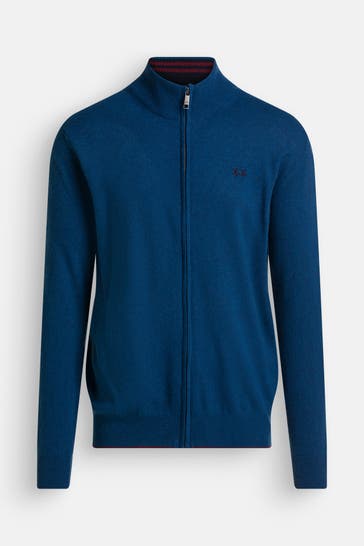 LA MARTINA Wollmix-Strickjacke nachtblau