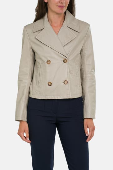 RIANI Lederjacke greige