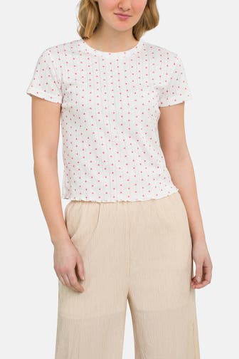 NEO NOIR T-Shirt 'Lonnie' gepunktet