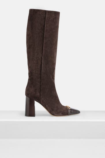 FERRAGAMO Stiefel 'Sibilla 85' dunkelbraun