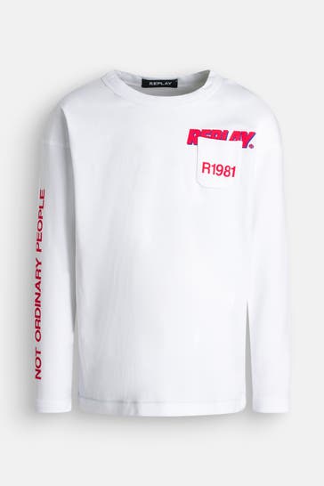 REPLAY Longsleeve weiß