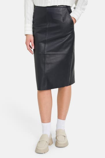 RIANI Lederrock nachtblau