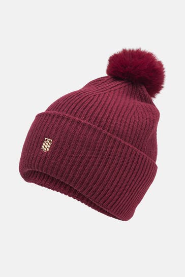 TOMMY HILFIGER Wollmütze weinrot