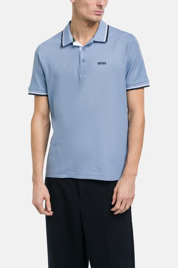 BOSS GREEN Polo-Shirt 'Paddy' taubenblau 