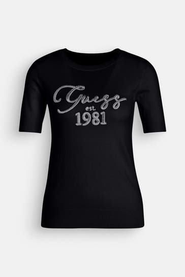 GUESS Strickshirt schwarz