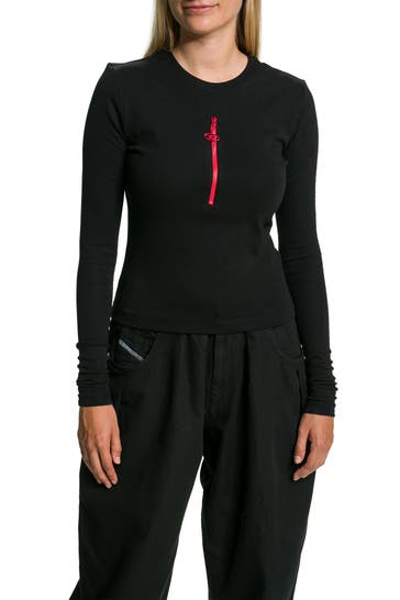 DIESEL Longsleeve 'Vazy' schwarz