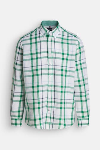 HECHTER Paris Leinenmix-Hemd kariert Regular Fit