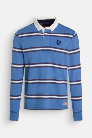 SUPERDRY Langarm-Polo gestreift