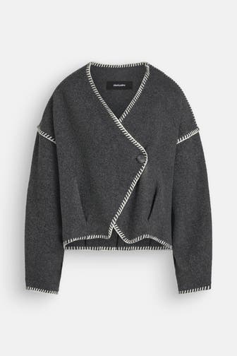 BLACK PALMS Wollmixjacke 'Jolene' anthrazit