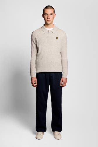 LYLE&SCOTT Langarm-Polo steingrau