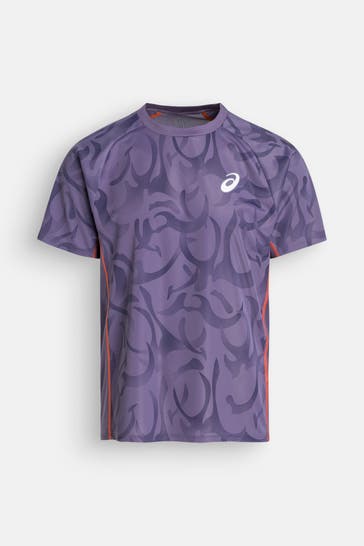 ASICS Funktionsshirt dunkellila gemustert