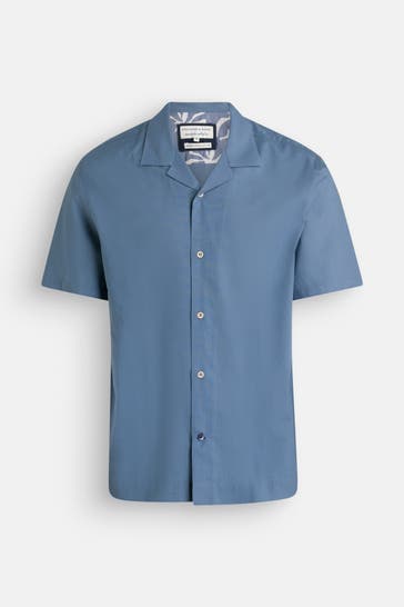 COLOURS & SONS Kurzarmhemd azurblau