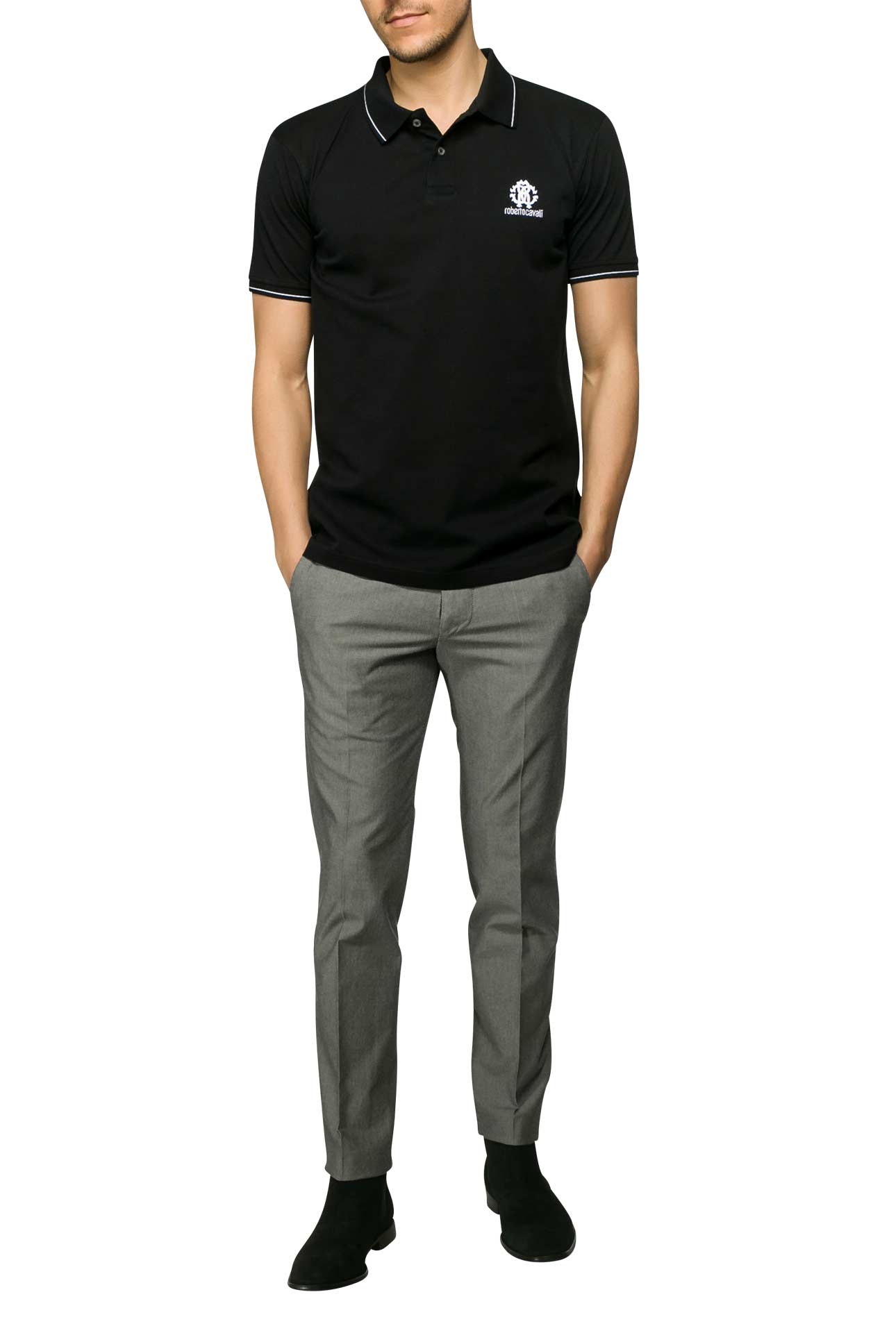 Polo Shirt schwarz ROBERTO CAVALLI g nstig online kaufen