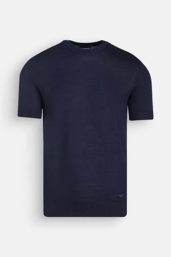 EMPORIO ARMANI Woll-Strickshirt dunkelblau