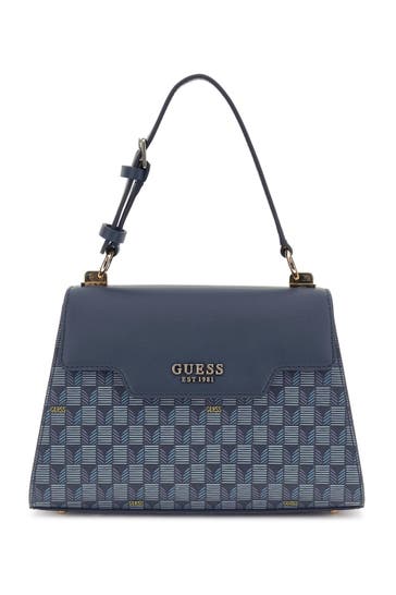 GUESS Handtasche 'Hallie' dunkelblau gemustert