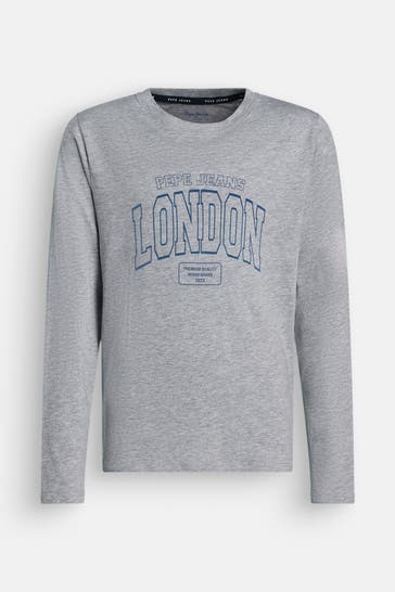 PEPE JEANS Langarmshirt 'Baley' grau