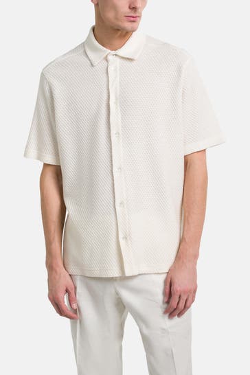 J.LINDEBERG Kurzarmhemd 'Torpa' offwhite