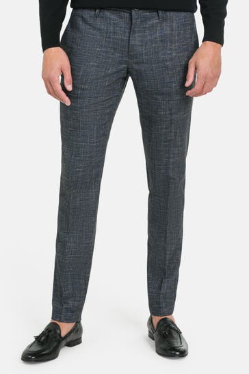 ALBERTO Business-Hose 'Rob' blau meliert