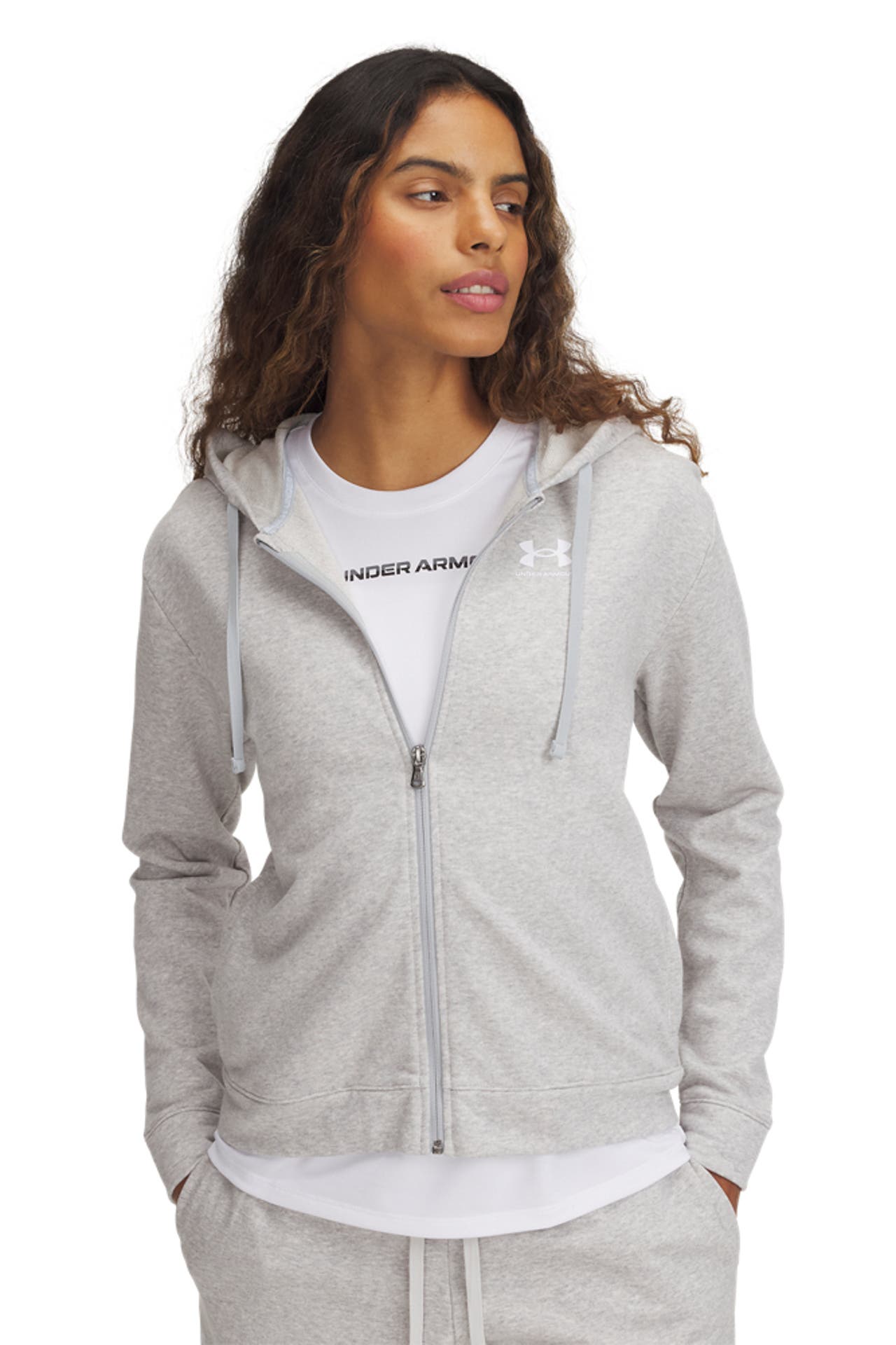 UNDER ARMOUR Sweatjacke 'Rival Terry' hellgrau, Bild 1