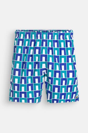 LACOSTE Boardshorts blau gemustert